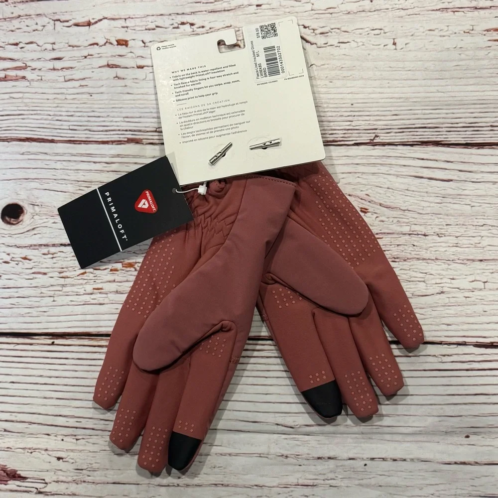 NWT Lululemon Womens Fleece-Lined Insulated Gloves Tech in Brier Rose Sz M/L